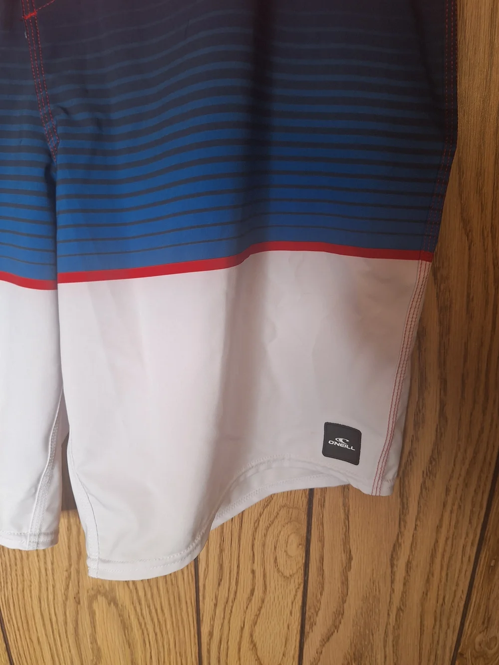 O'Neill Red, Blue & White Striped Board Shorts Size 36